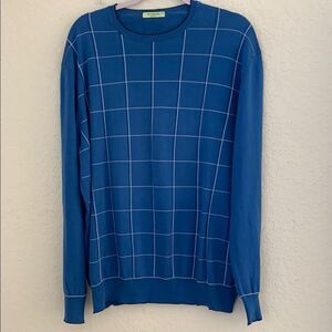 Dalmine Sweater Italy Men’s Cotton Blue Crew Neck Lightweight Size EU58 / US XXL
